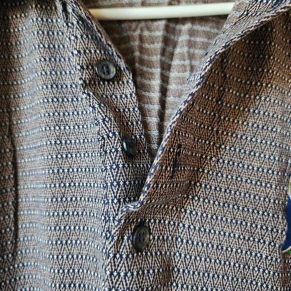 Descente International Collection Golf Polo Mens Size XL Blue Brown Allianz Vtg - Picture 4 of 9